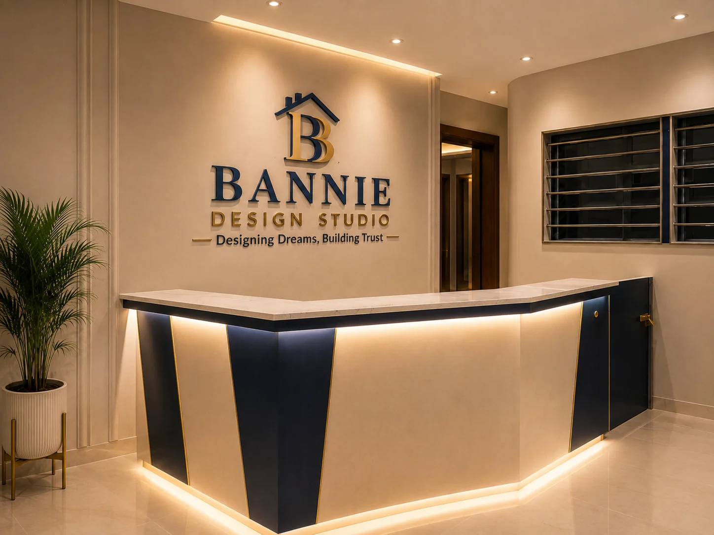 Bannie Design Studio reception visualization based on the studio's existing reception